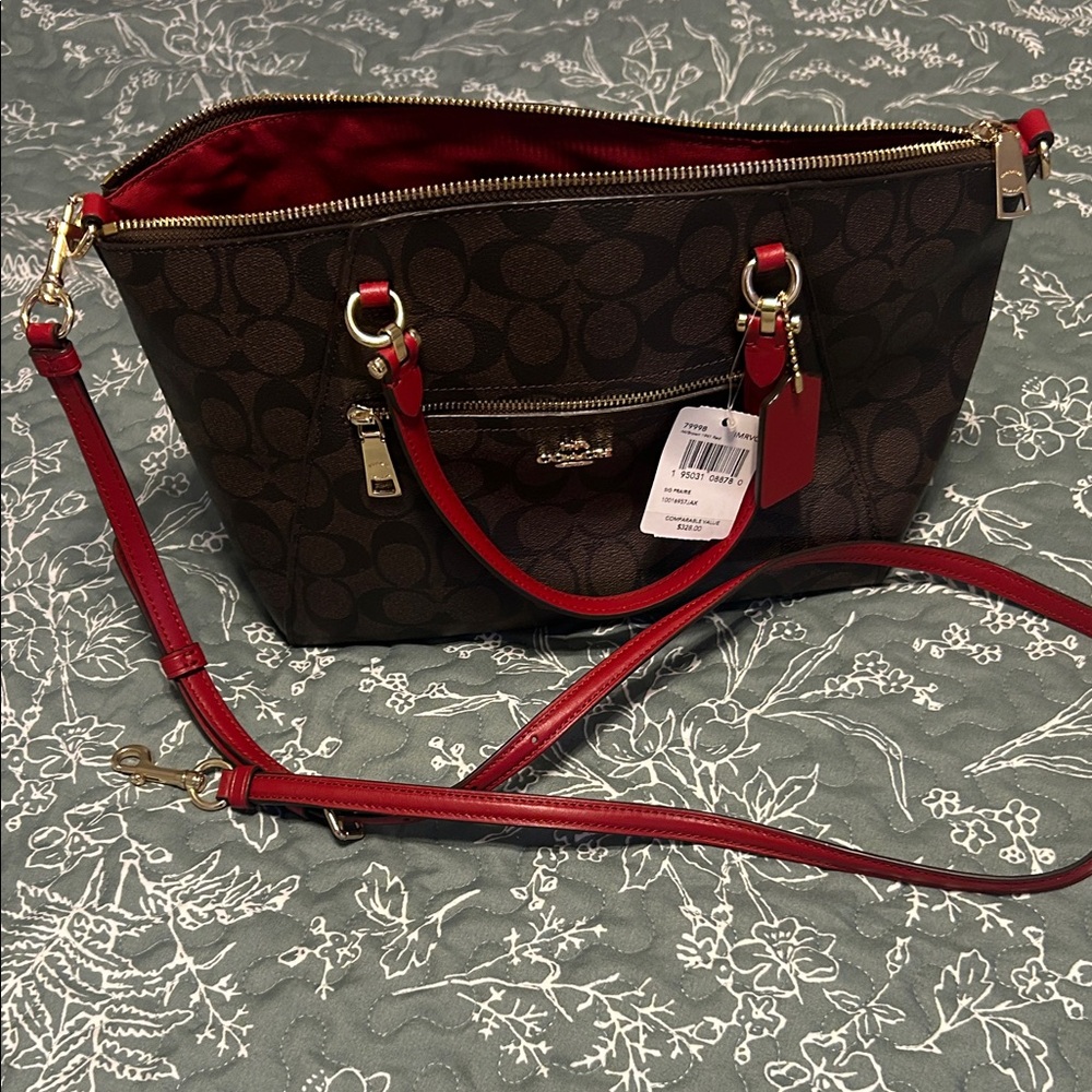 Coach Crossbody Bag in Brown and Red